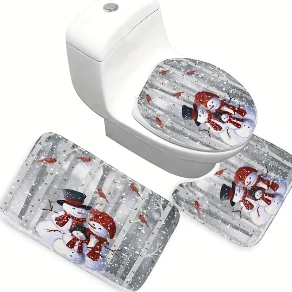4pc Mr. & Mrs. Snowman Bathroom Set NWT